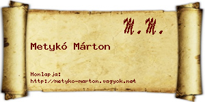 Metykó Márton névjegykártya
