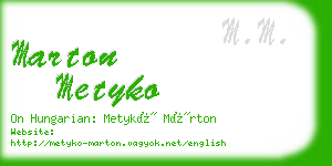 marton metyko business card